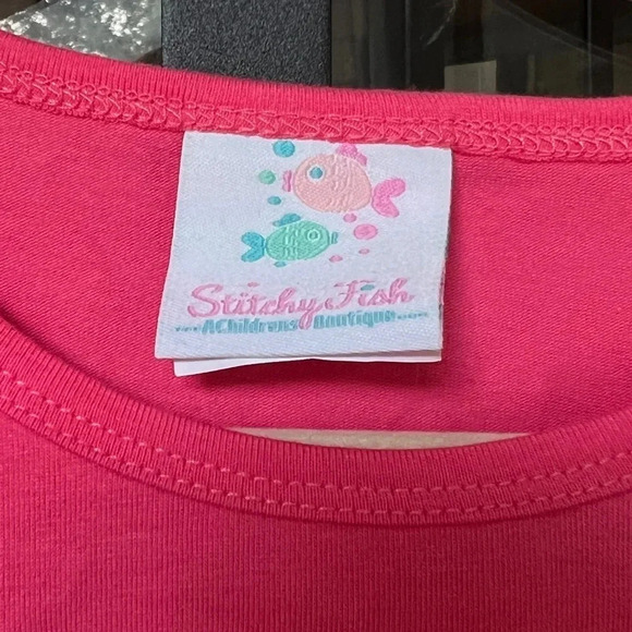 Stitchy Fish girls long sleeve top tee Barbie pink ruffles tunic blouse - Picture 3 of 7